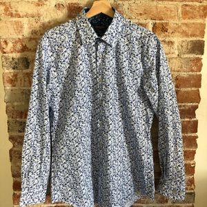 Van Huesen Slim Fit Stretch Floral Dress Shirt